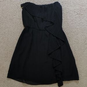 BCBGeneration Lightweight Black Strapless Dress with Pleated Detail